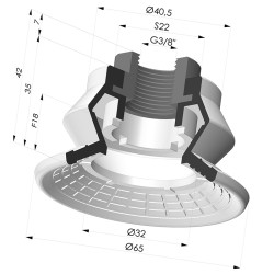 Ventosa 1.5 Fuelles Serie 8R Ø 65MM