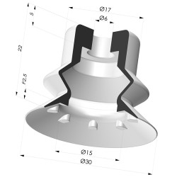 Ventosa 1.5 fuelles Serie 81SB Ø 30MM