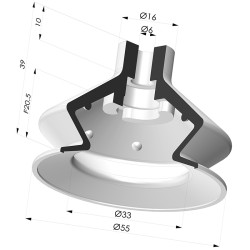 Ventosa 1.5 Fuelles Serie 8SB Ø 55MM