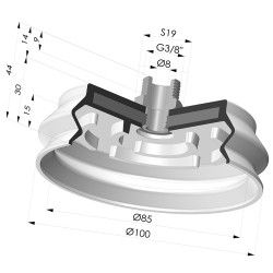 Ventosa 1.5 Fuelles Serie 8SB Ø 100MM con insierto