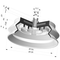 Ventosa 1.5 Fuelles Serie 8SB Ø 125MM con insierto