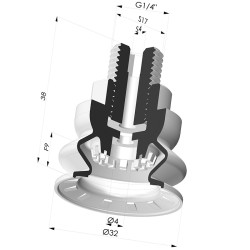 Ventosa 1.5 Fuelles Serie 8R Ø 32MM