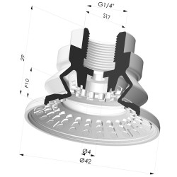 Ventosa  1.5 Fuelles Serie 8R Ø 42MM