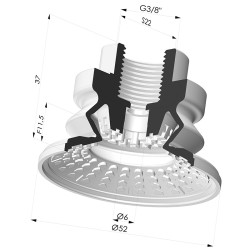 Ventosa  1.5 Fuelles Serie 8R Ø 52MM