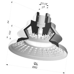Ventosa 1.5 Fuelles Serie 8R Ø 82MM