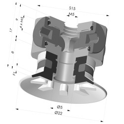 Ventosa Plana Serie 9 Ø 22MM