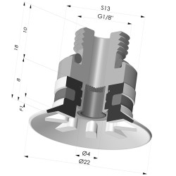 Ventosa plana Serie 90 Ø 22MM