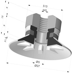 Ventosa Plana Serie 9 Ø 27MM