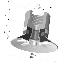 Ventosa plana Serie 90 Ø 27MM