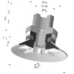 Ventosa Plana Serie 90 Ø 27MM