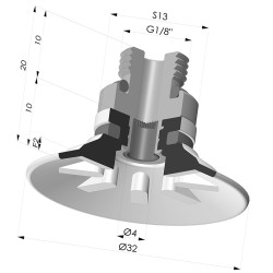 Ventosa plana Serie 90 Ø 31,8MM