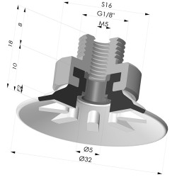Ventosa Plana Serie 90 Ø 31,8MM