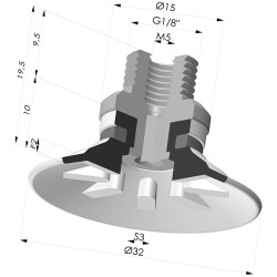Ventosa Plana Serie 90 Ø 31,8MM