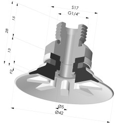 Ventosa Plana Serie 9 Ø 42.3MM