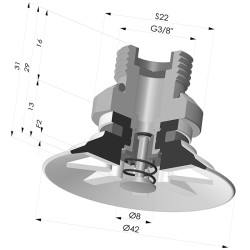 Ventosa Plana Serie 9 Ø 42.3MM