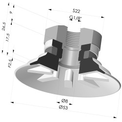Ventosa Plana Serie 9 Ø 53MM