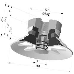 Ventosa Plana Serie 9 Ø 53MM