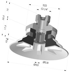 Ventosa Plana Serie 9 Ø 53MM