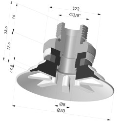 Ventosa Plana Serie 9 Ø 53MM