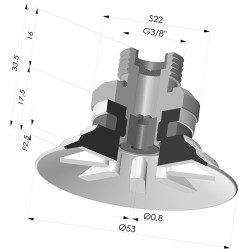 Ventosa Plana Serie 9 Ø 53MM