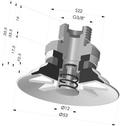Ventosa Plana Serie 9 Ø 53MM