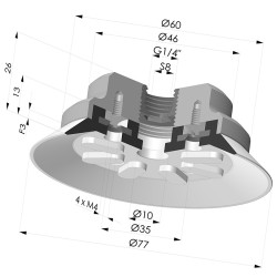 Ventosa Plana Serie 90 Ø 75MM