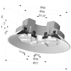 Ventosa Plana Serie 90 Ø 75MM