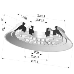 Ventosa Plana Serie 90 Ø 110MM