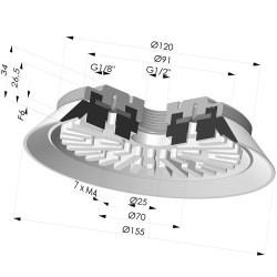 Ventosa Plana Serie 90 Ø 150MM