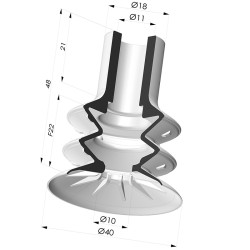 Ventosa 2.5 Fuelles Serie 8 Ø 40MM