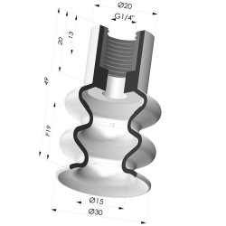 Ventosa 2.5 Fuelles Serie 8B Ø 30MM