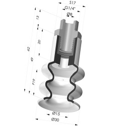 Ventosa 2.5 Fuelles Serie 8B Ø 30MM