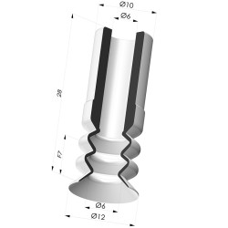 Ventosa 2.5 Fuelles Serie 8M Ø 11.8MM