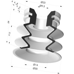 Ventosa 2.5 Fuelles Serie 8SC Ø 30MM
