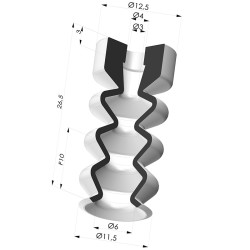 Ventosa 3.5 Fuelles Serie 8 Ø 12MM