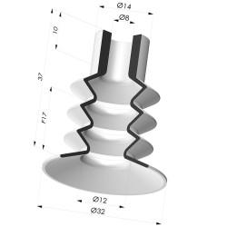 Ventosa 3.5 Fuelles Serie 8 Ø 32MM
