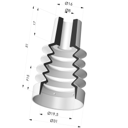 Ventosa 4.5 Fuelles Serie 8 Ø 33MM