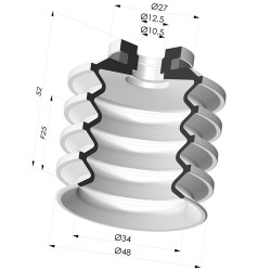 Ventosa 4.5 Fuelles Serie 92-2 Ø48,3 mm