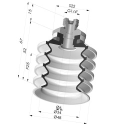 Ventosa 4.5 Fuelles Serie 92-2 Ø48,3 mm
