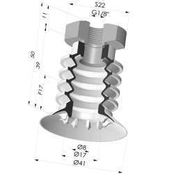 Ventosa 4.5 Fuelles Serie 95 Ø 41MM