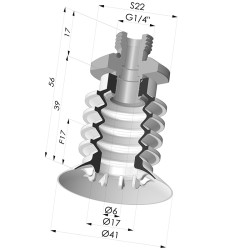 Ventosa 4.5 Fuelles Serie 95 Ø 41MM