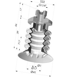Ventosa 4.5 Fuelles Serie 95 Ø 41MM