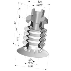 Ventosa 4.5 Fuelles Serie 95 Ø 41MM