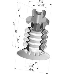 Ventosa 4.5 Fuelles Serie 95 Ø 41MM