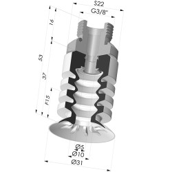 Ventosa 4.5 Fuelles Serie 95-2 Ø 31MM