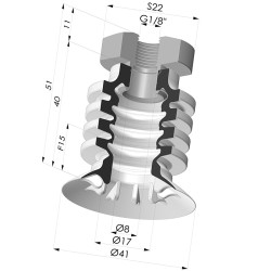 Ventosa 4.5 Fuelles Serie 95-2 Ø 41MM