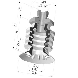 Ventosa 4.5 Fuelles Serie 95-2 Ø 41MM