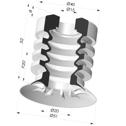 Ventosa 4.5 Fuelles Serie 95-2 Ø 51MM