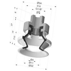 Ventosa 1.5 Fuelles Serie 91 Ø 22,2MM