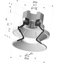 Ventosa 1.5 Fuelles Serie 91 Ø 34MM